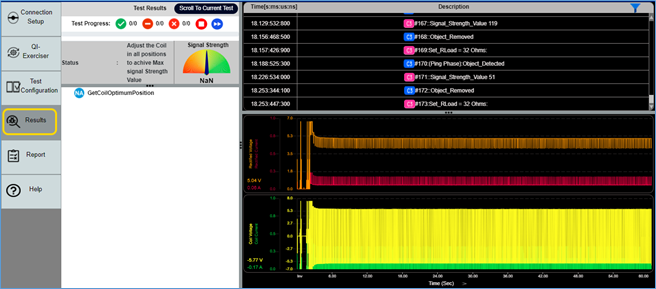 Check for Optimum Coil Position with GRL-WP-TPR-C3_test results screen_real-time